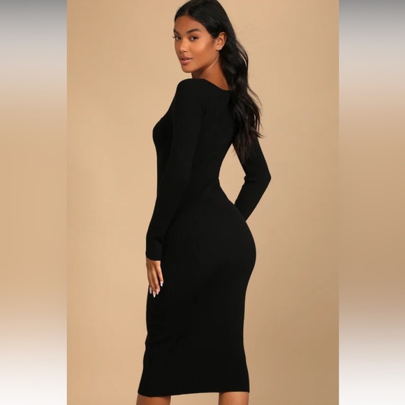 Lulus Black Midi Dress - Picture 2 of 7